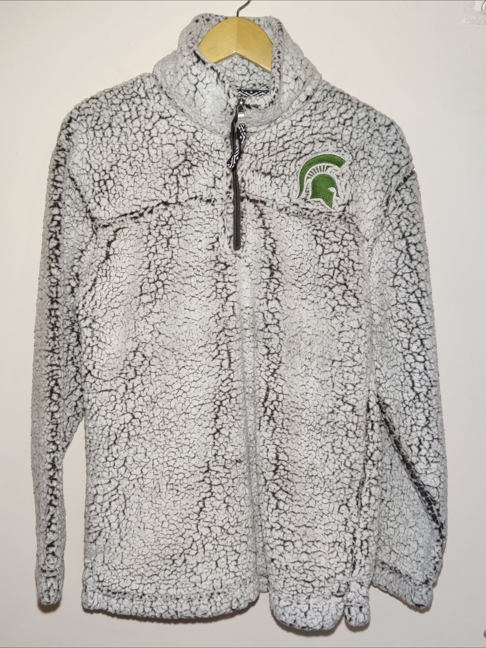 Boxercraft Michigan State Spartans Womens L Quarter 1/4 Zip Sherpa Fleece Jacket